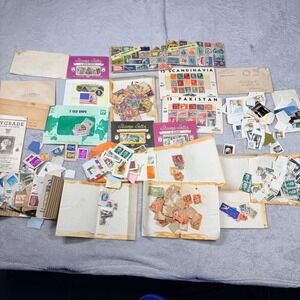 Vintage Postage Stamp Collection Lot Mixed International US Philately Ephemera